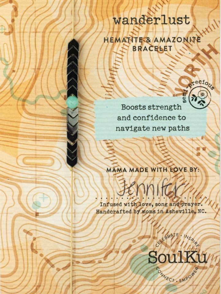 Amazonite Adventure Adjustable Bracelet for Wanderlust for wholesale by SoulKu