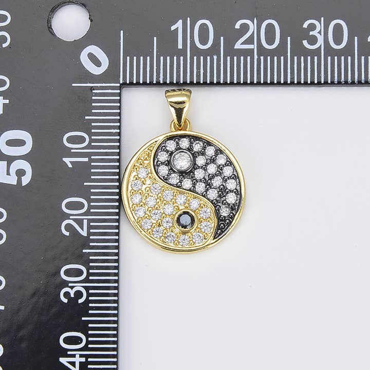 Beads Creation - Wholesale Individual Charm/Pendant - Yin Yang Charm Pendant, Yoga Charms, Gift for Her, CP1425