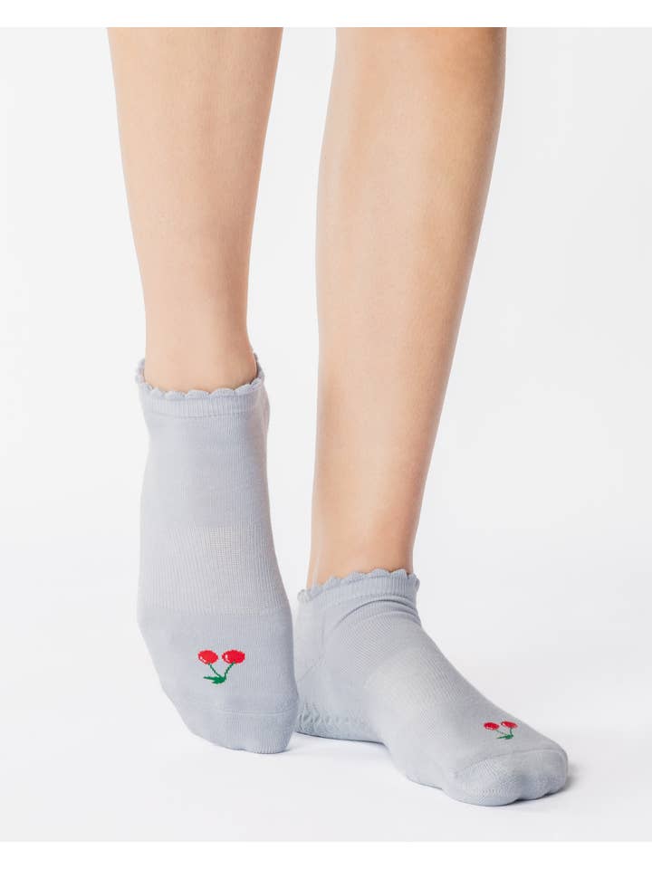 Pointe Studio - Wholesale Socks - Unisex - Women's Cherry Full Foot Grip Sock