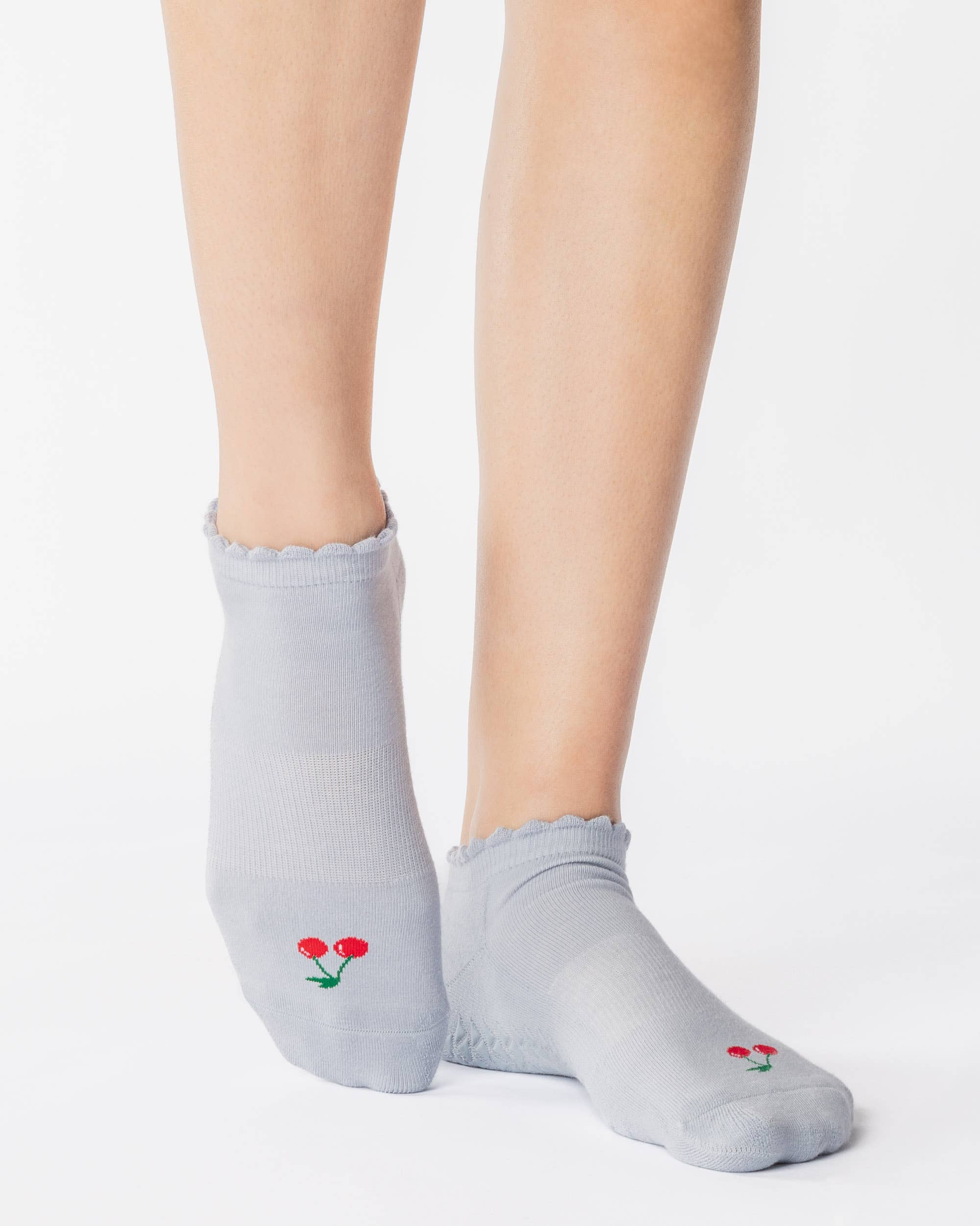 Pointe Studio - Wholesale Socks - Unisex - Women's Cherry Full Foot Grip Sock