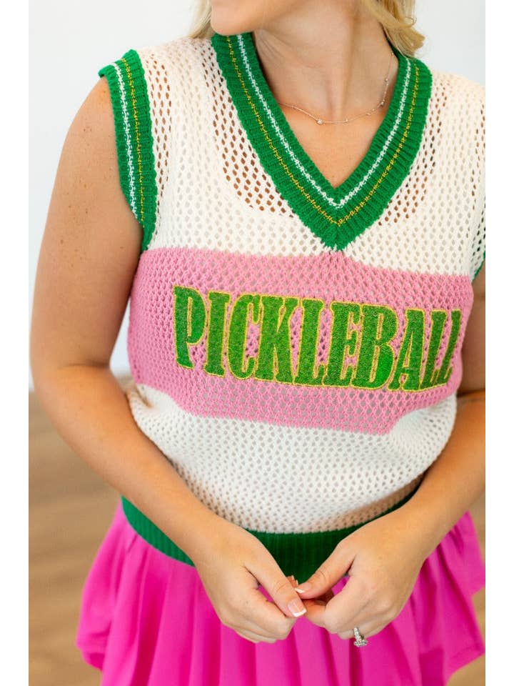 Multi Pickle-ball Sweater Vest for wholesale on Faire14