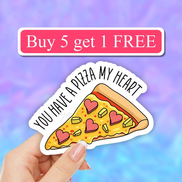 You have a pizza my heart funny valentine's day pun sticker for wholesale by Neya Sticker Shop