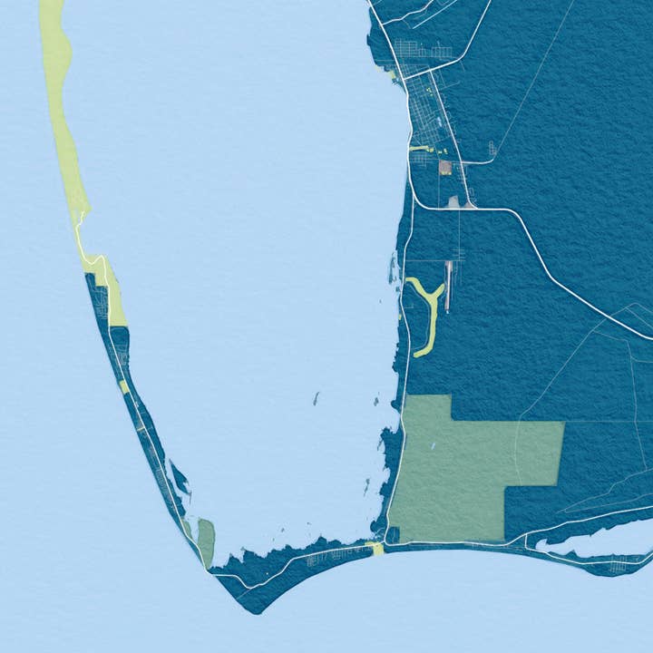 Sparks House Co. - Wholesale Art Print - Cape San Blas Florida Map - Watercolor Map Wall Art - Custom4