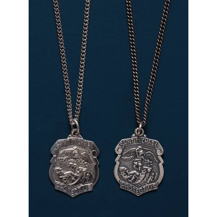 We Are All Smith – Engroshandel Halskæde med vedhæng – Sterling sølv Saint Michael Shield Shape vedhæng halskæde
