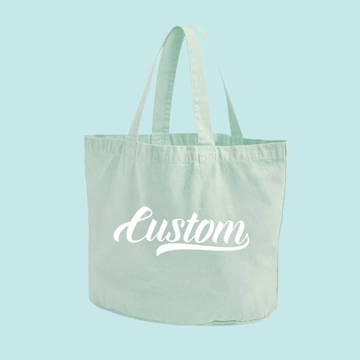 Custom Text Garment Dyed Shopping Bag for wholesale by Lovetree Design