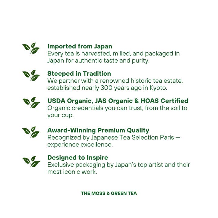 THE MOSS & GREEN TEA COMPANY - Wholesale Health/Detox Tea - Organic Premium Japanese Hojicha - Roasted Green Tea Powder5