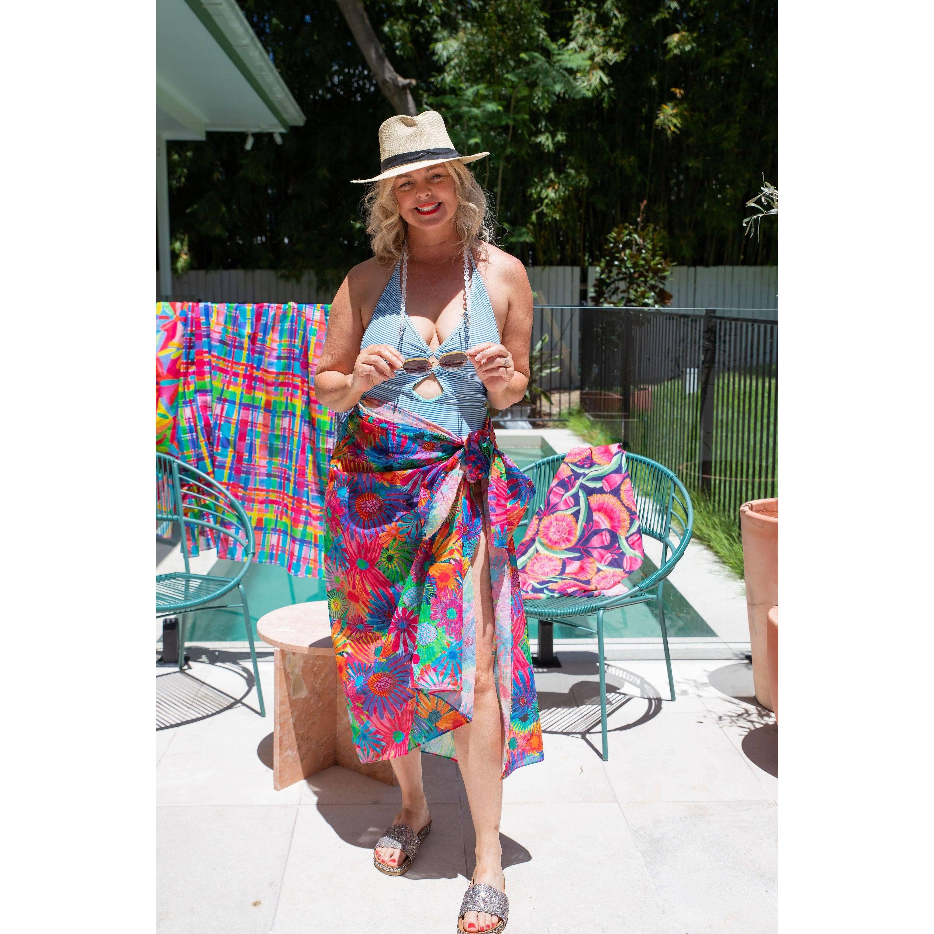 Lordy Dordie - Wholesale Swim Cover Up - Women's - Secret Garden - BEACH WRAP / SCARF1