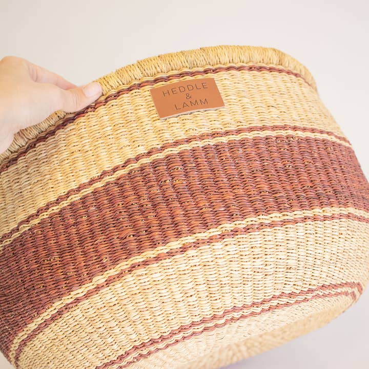 Heddle & Lamm - Wholesale Basket - Osei Bolga Basket - Brown Handle