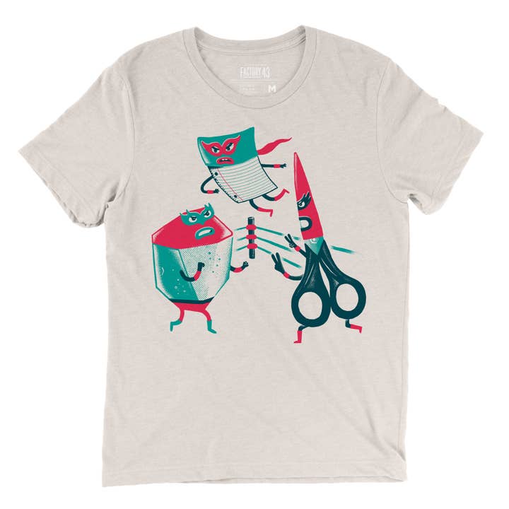 Heather Dust Rock, Paper, Scissors Unisex Shirt for wholesale on Faire