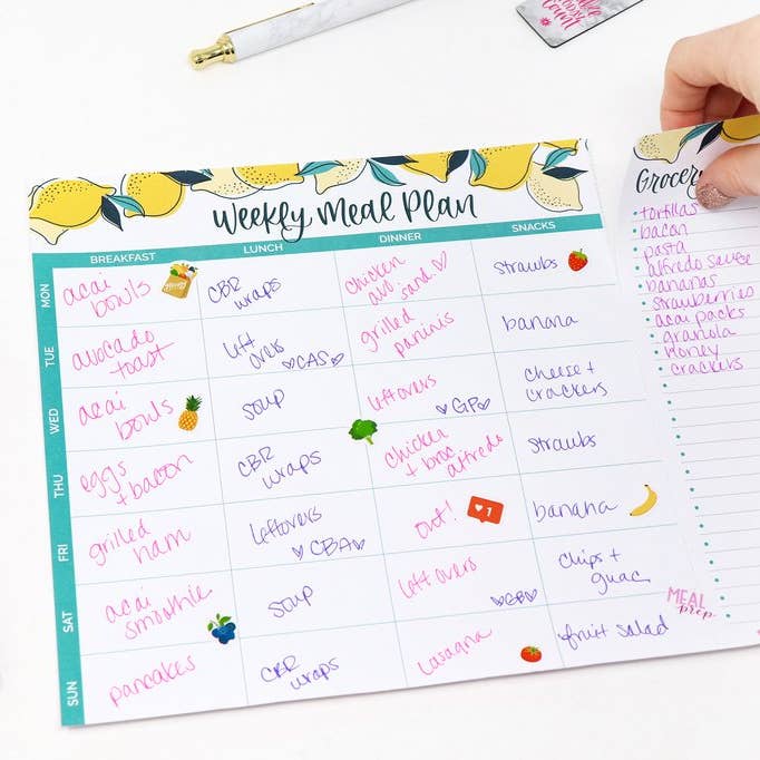 bloom daily planners - Wholesale Planner - 8.5x11 Horizontal Meal Planning Pad with Magnet