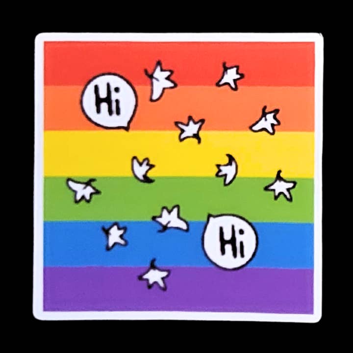 Stickers Hi Hi lgbtqia glossy Vinyl sticker Handmade for wholesale by sent with Pride