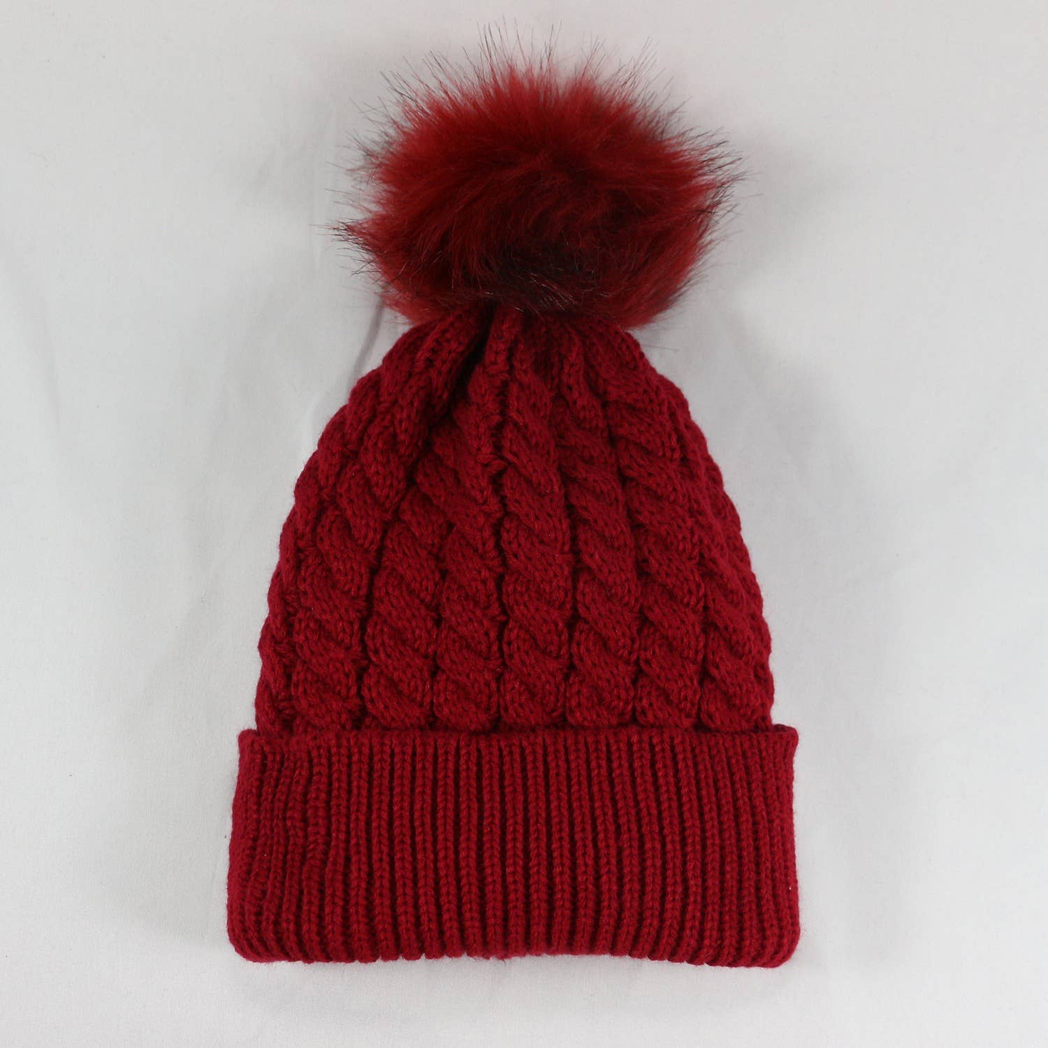 MKS America - Wholesale Beanie - Women's - Twist satin-lined removable pom-pom beanie1