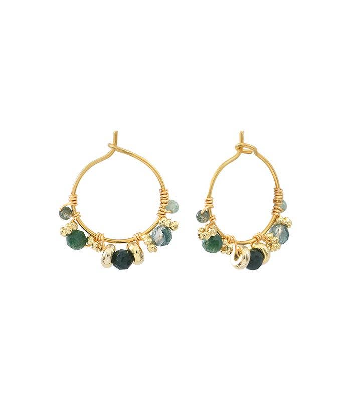 Labelle - Wholesale Hoop Earrings - AIMÉE green hoop earrings0