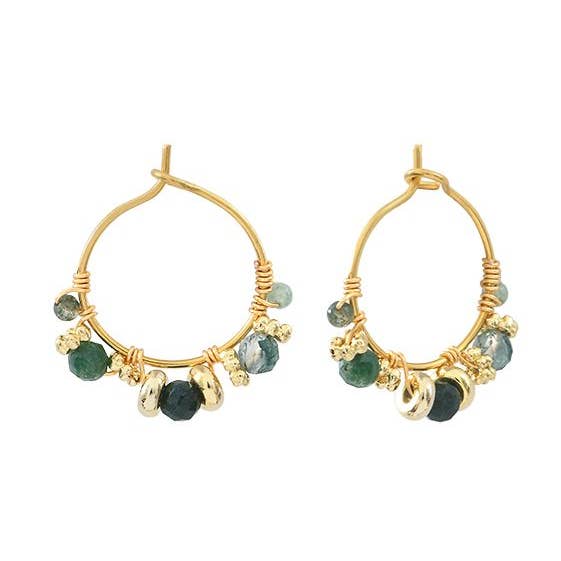 Labelle - Wholesale Hoop Earrings - AIMÉE green hoop earrings0