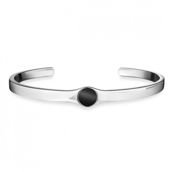 925 sterling silver rhodium-plated onyx bracelet for wholesale by caï