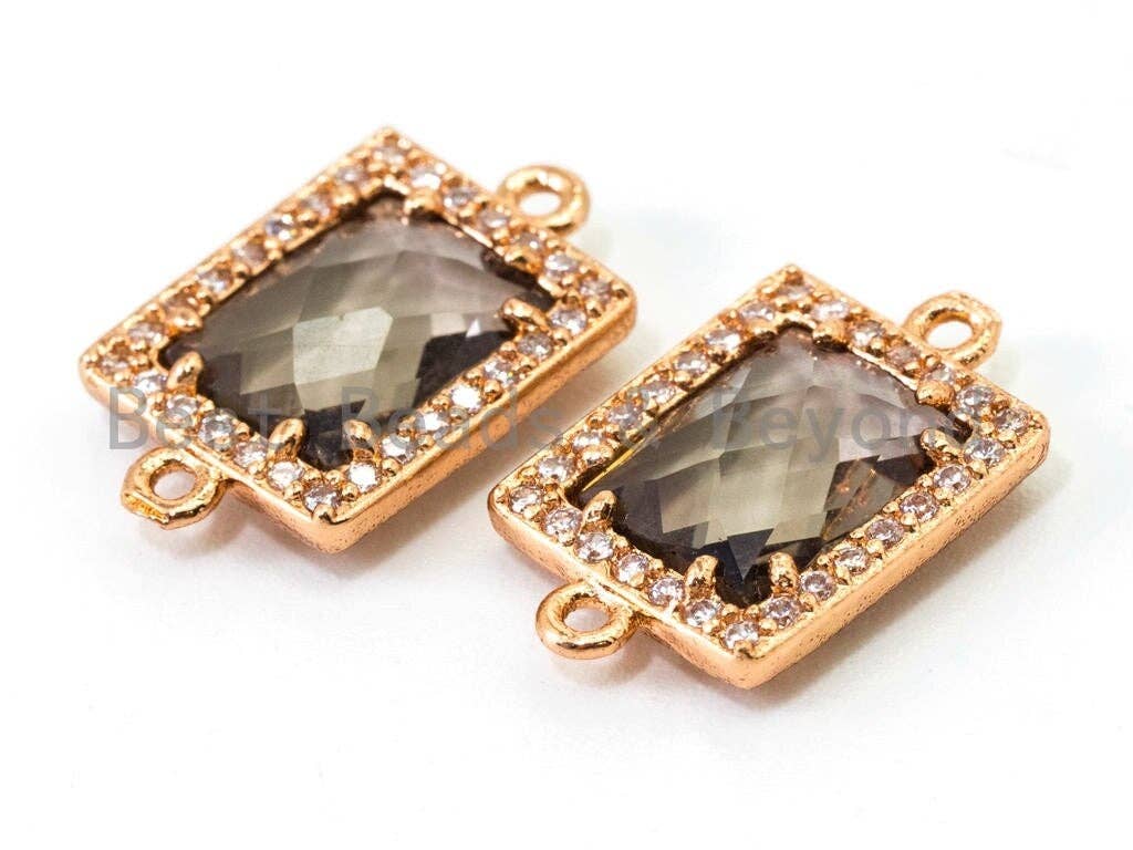 BestBeads&Beyond – wholesale Individual charm/pendant – Rectangle Connector with Faceted Crystal Beads, sku#A821