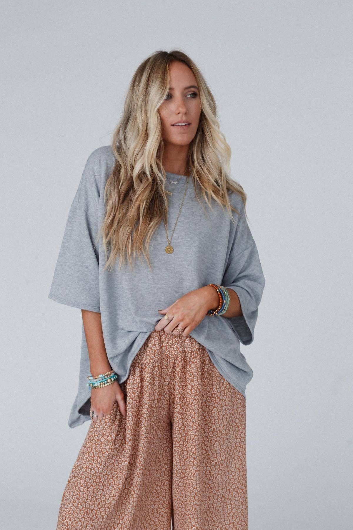 Three Bird Nest - Wholesale Tunic - Women's - Must Have High Low Tee - Heather Gray4