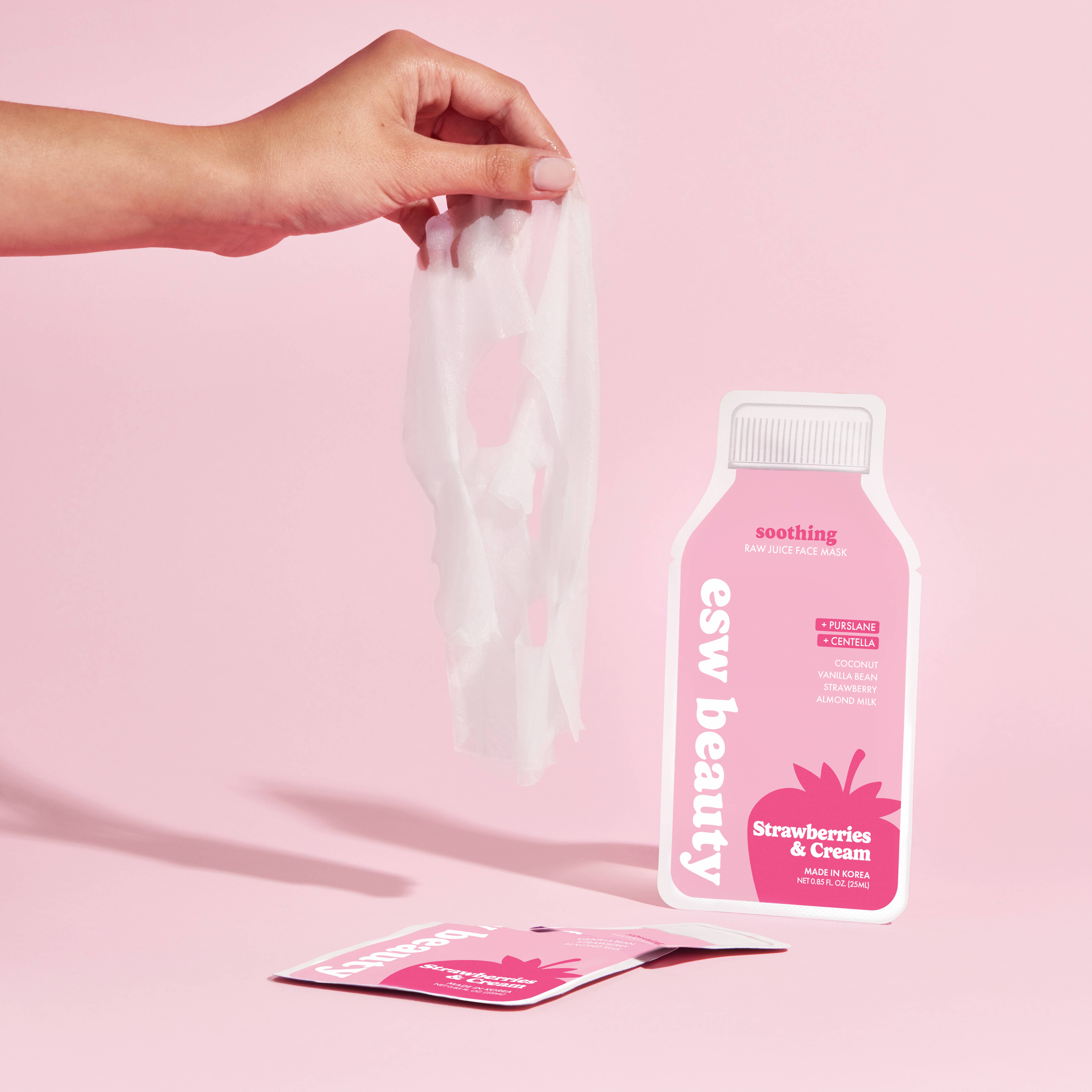 ESW Beauty – wholesale Skincare face mask – Strawberries and Cream Soothing Raw Juice Sheet Mask3