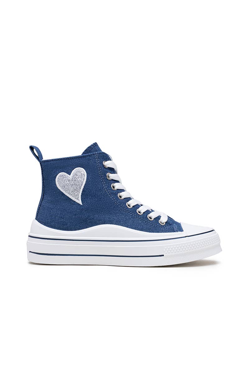 LADY GLORY - Wholesale Lifestyle Sneakers - Women's - Women's High-Top Sneakers with Glitter Heart6