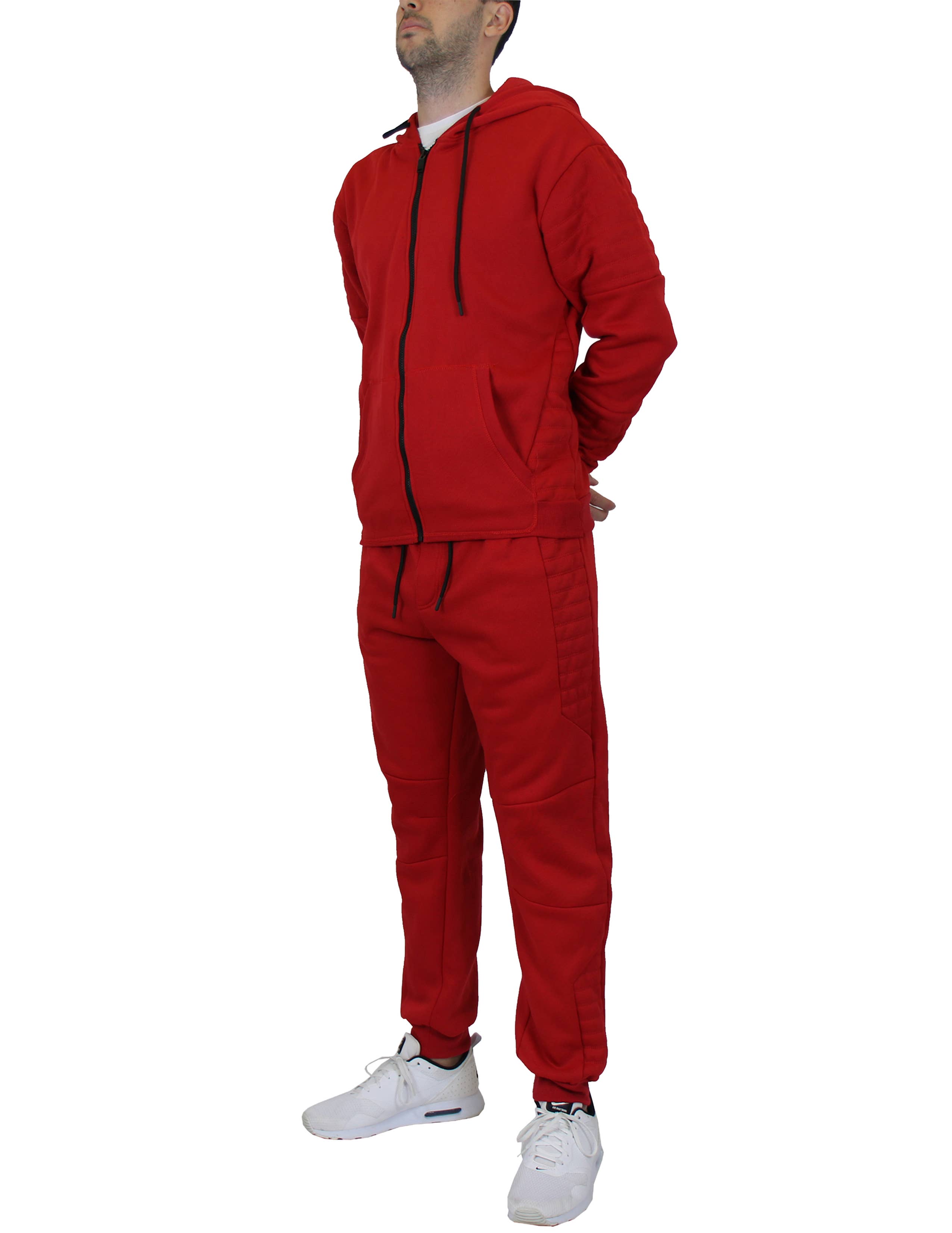 Galaxy By Harvic - Vendita all'ingrosso Completo loungewear - Uomo - Completo 2 Pezzi Felpa con Cappuccio e Jogger Moto Foderati in Pile2