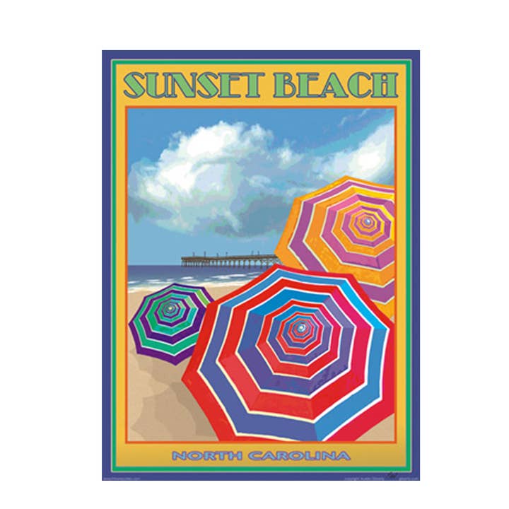 Sunset Beach North Carolina Art Poster for wholesale by Beach Town Posters