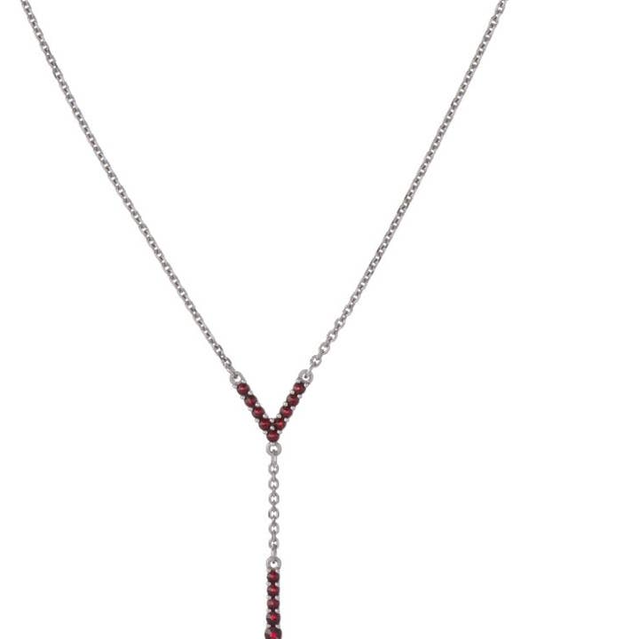 Necklace with garnet - silver for wholesale by Madeka e.U.