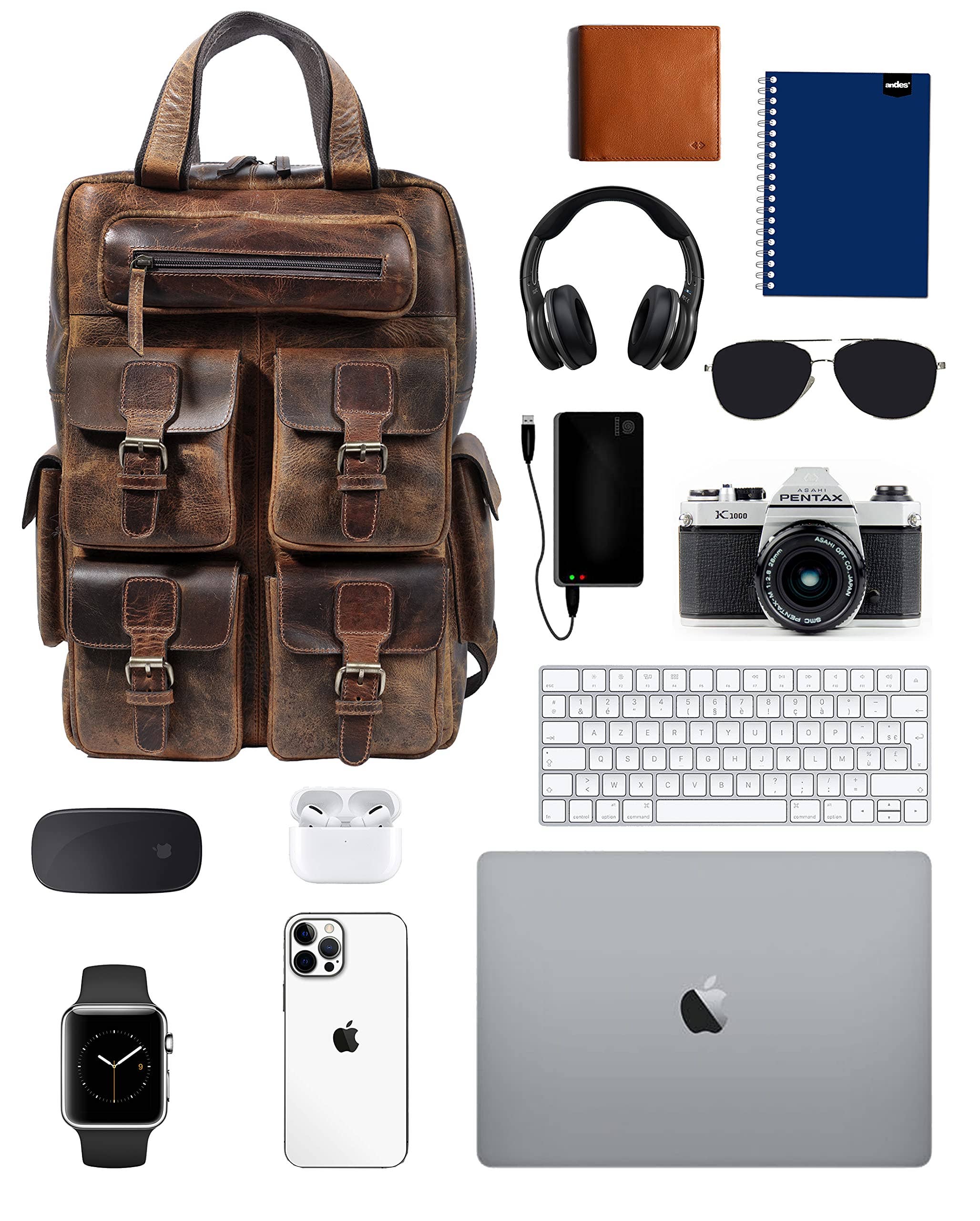 Tuzech Leather - Wholesale Backpack - Unisex - Vintage Leather Backpack – Handmade 16” Rucksack Bag7