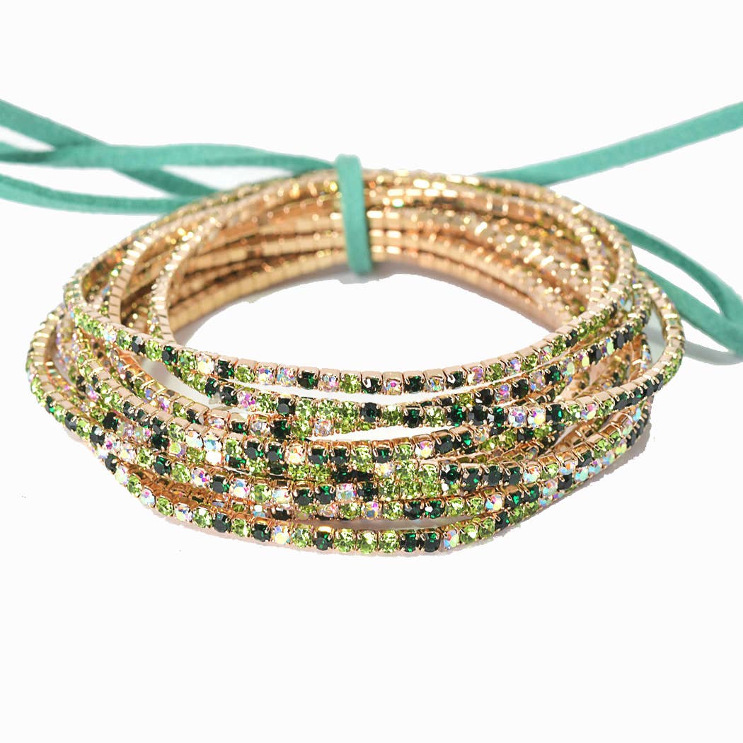 SOPHIA WHOLESALE - Wholesale Jewelry Set - Pave rhinestone multi layered stretch bracelet set4