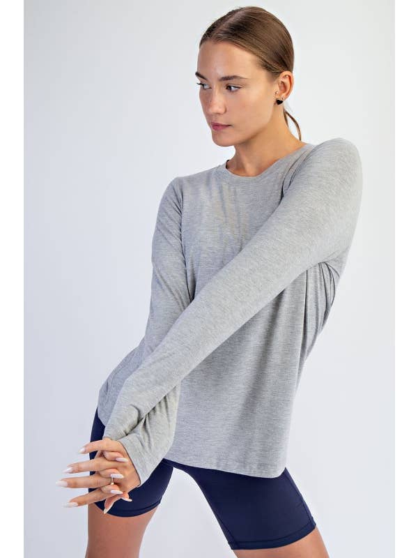 Sunday Morning - Wholesale T-shirt – women's - T710037-Basic Long Sleeve Viscose Modal Top22