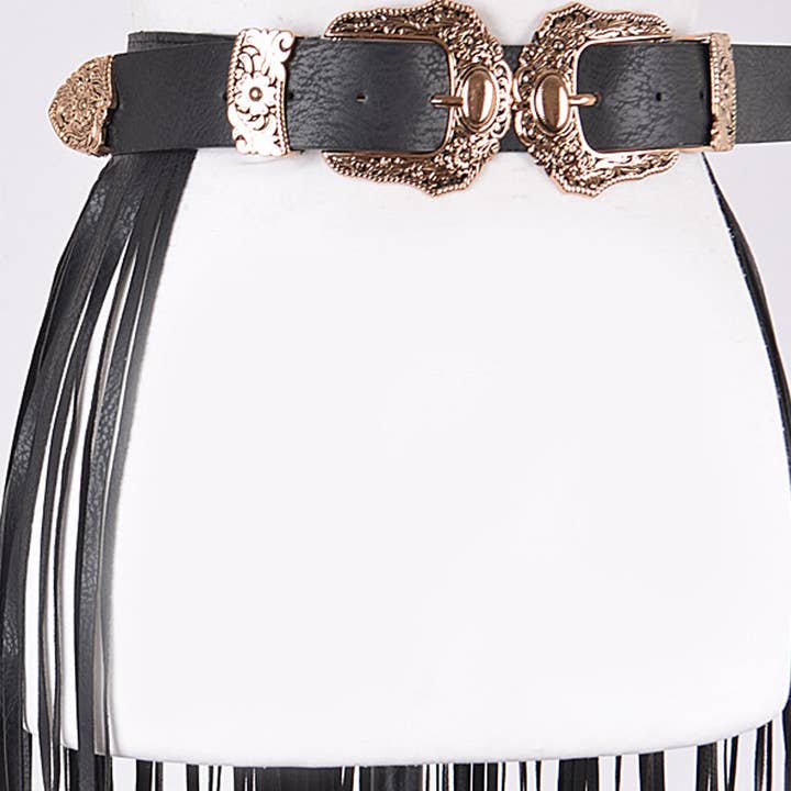 3AM BY H&D ACCESSORIES - Wholesale Belt - Women's - Double Buckle Curtain Fringe Belt6