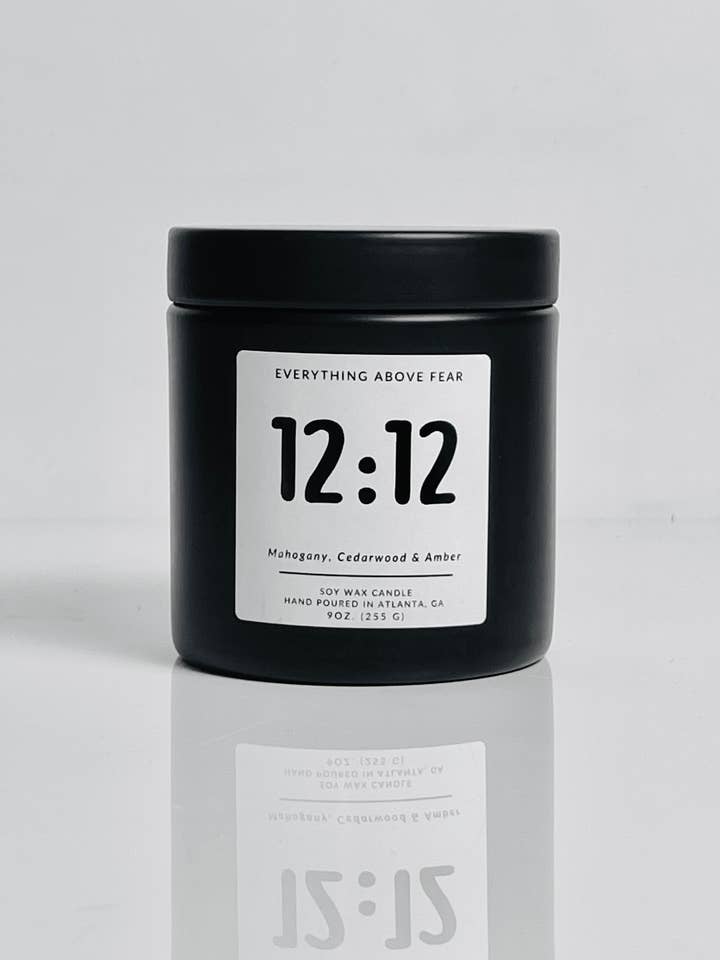 12:12 Candle - Grounding Mahogany + Amber for wholesale by Everything Above Fear