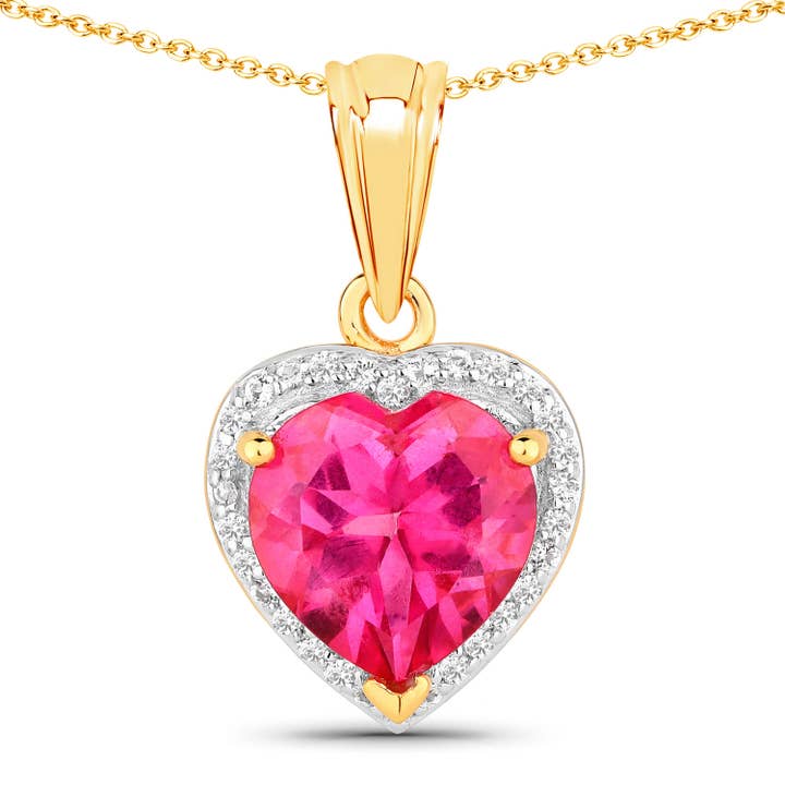 4.74 ctw Pink Topaz & Topaz .925 Sterling Silver Pendant for wholesale by Quintessence Jewelry