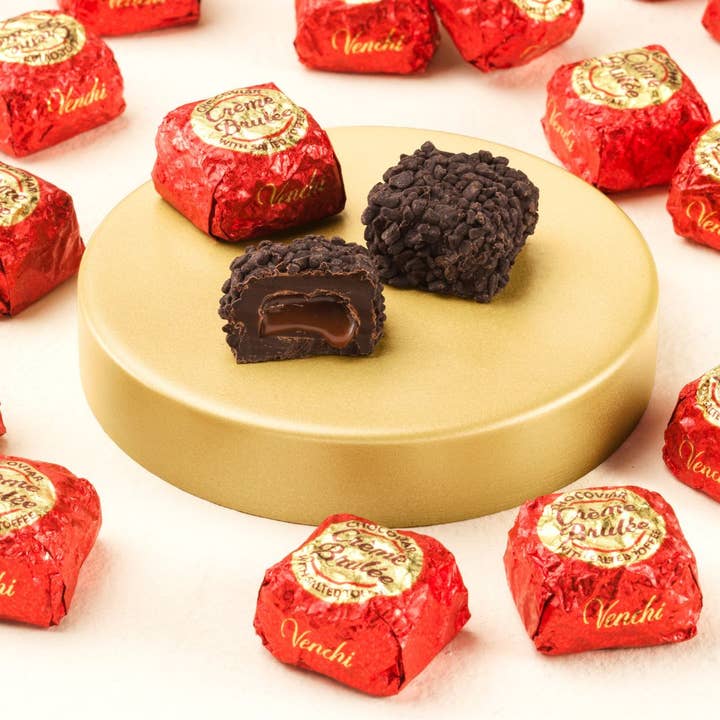 Venchi - Wholesale Chocolate - Creme Brulee Caramel Filled Dark Chocolate - Italian Gourmet