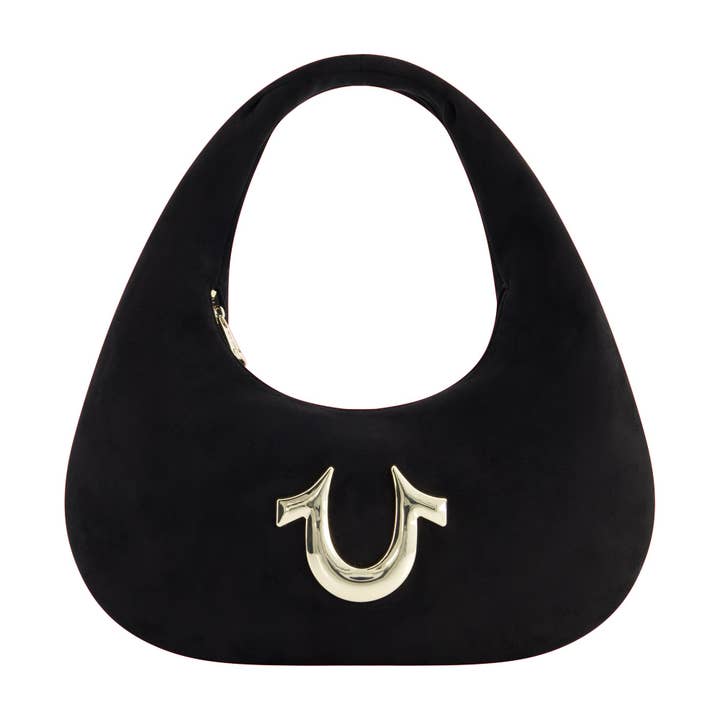True Religion - Vente Sac porté épaule – femme - True Religion Horseshoe Link Soft Hobo, noir