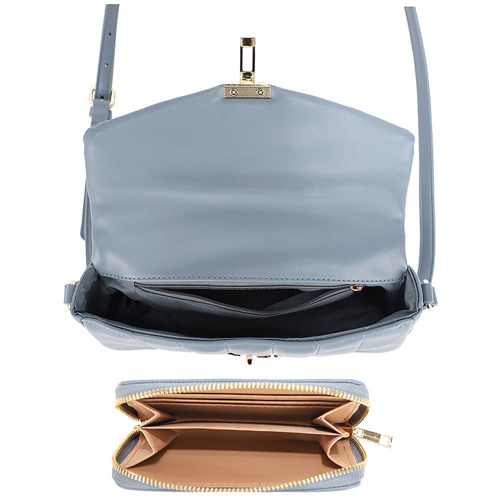 JOIA ACCESSORIES - Wholesale Crossbodytas - Dames - 2-IN-1 GEKWILTE ONTWERP CROSSBODY MET PORTEMONNEESET, ZS 207091