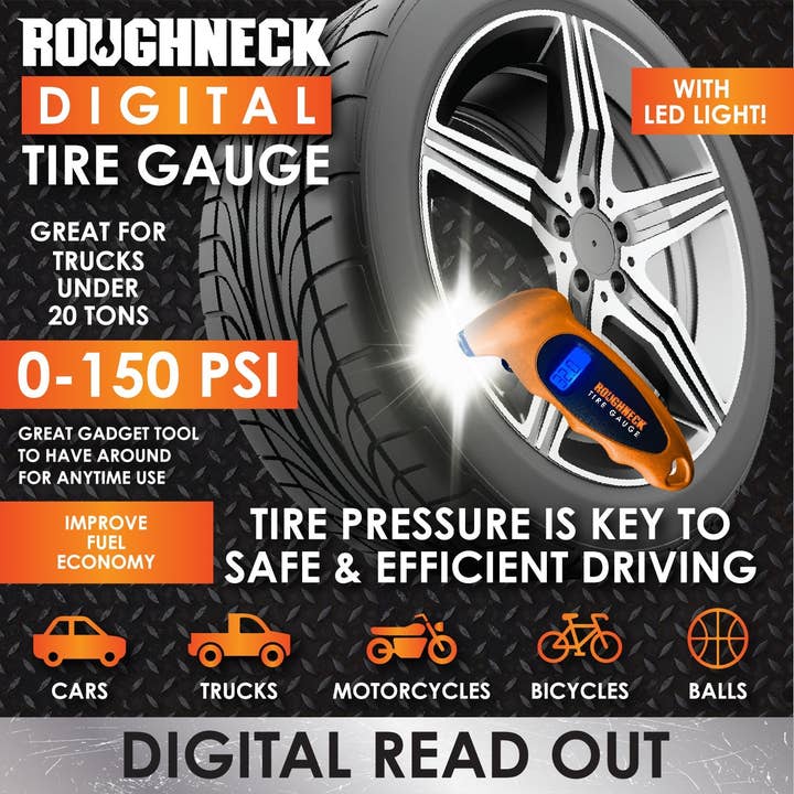 Novelty Brands - Wholesale Retailer Display - Home & Living - Roughneck Small Digital Tire Gauge- 6/Display3