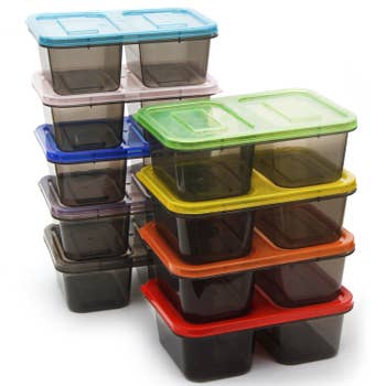Youngever 8 Sets 4-Compartment Reusable Snack Box Food Containers, Bento Lunch  Box, Meal Prep Containers, Divided Food Storage Containers, in 8 Coastal  Colors