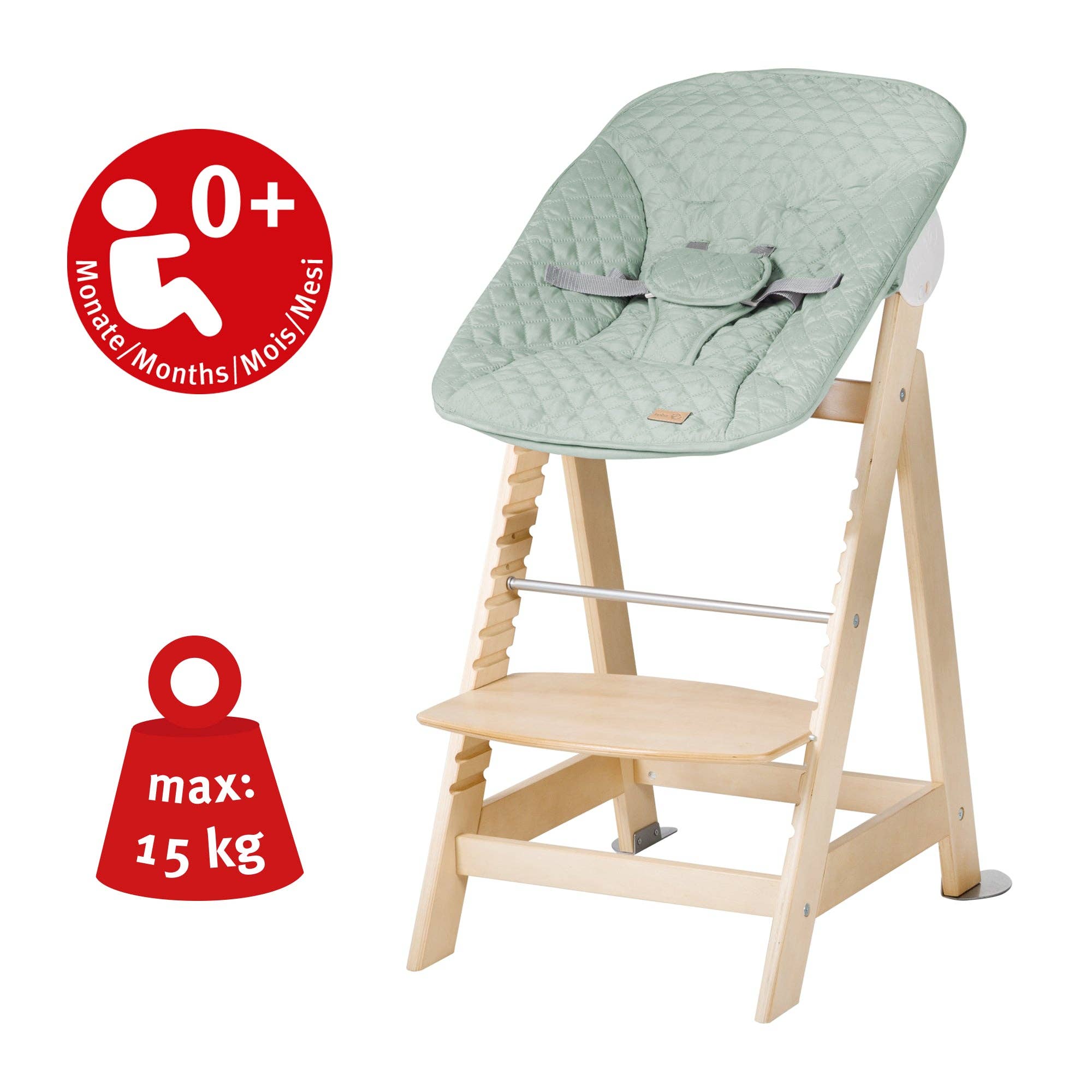 roba kids - Wholesale Highchair - Baby - ROBA 'Born Up' 2-in-1 stair high chair set, natural3