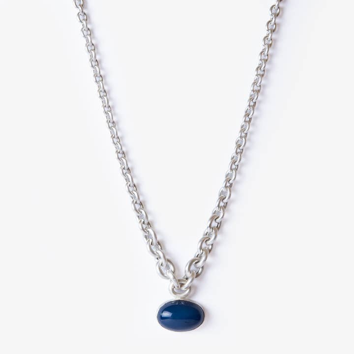 Agate Amulet Silver Chain Necklace for wholesale by Golden Horn Jewellery