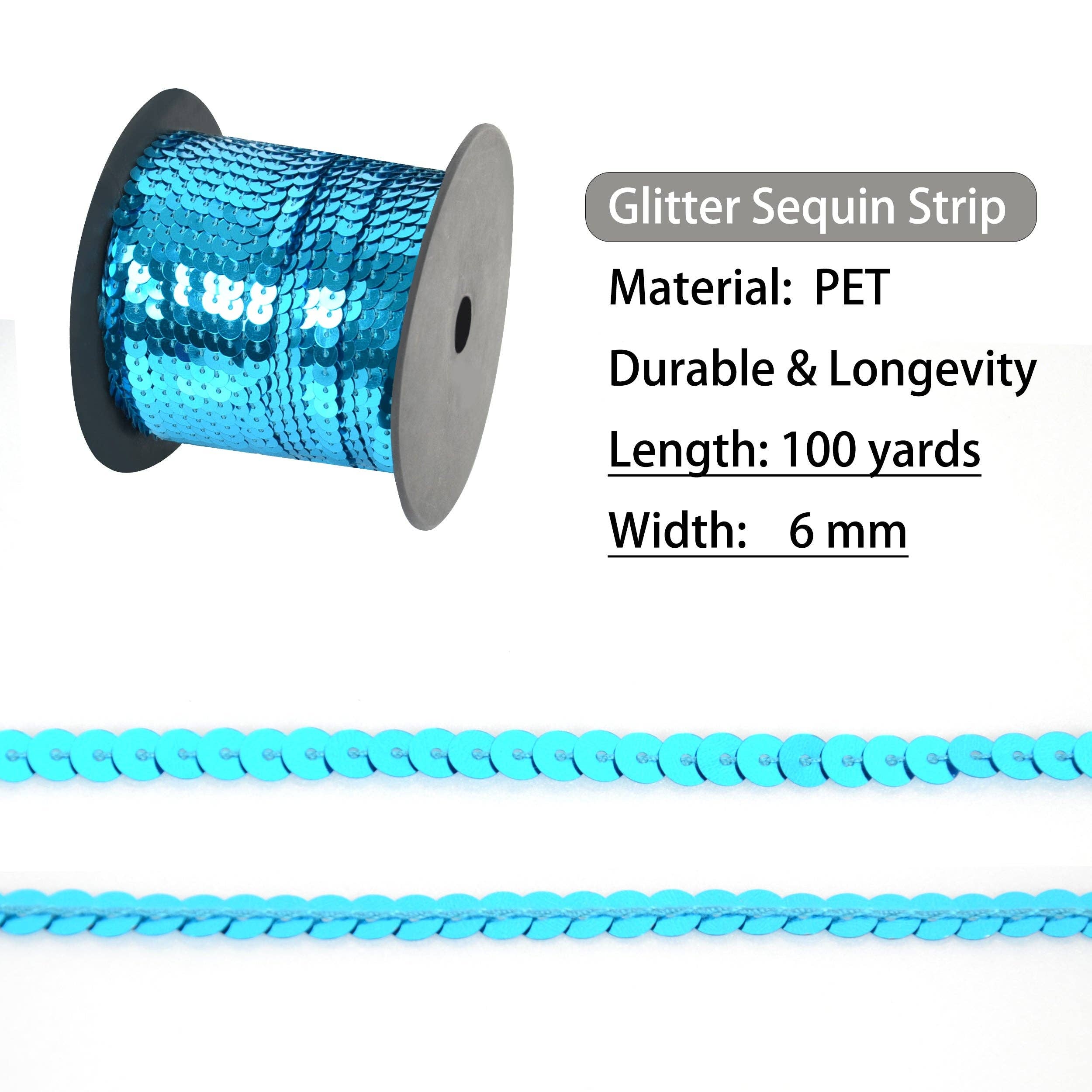 AK Brand - Venta al por mayor Material para manualidades - Tira de Lentejuelas Planas 6mm Lentejuela Metálica Adorno de Lentejuelas39