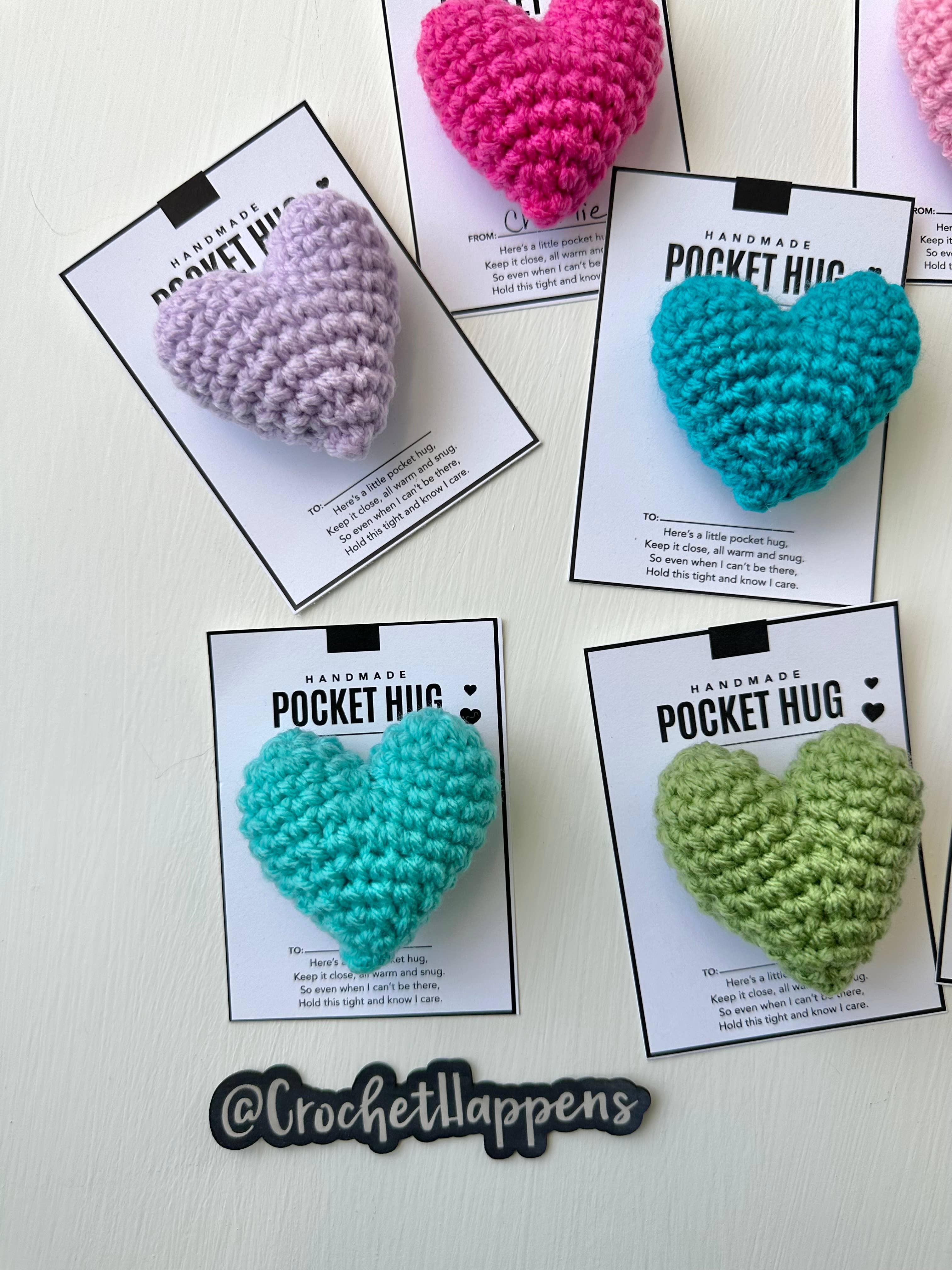 Crochet Happens - Wholesale Keepsake Coin/Token - Pocket Hugs - Set of 8 - Made to Order4