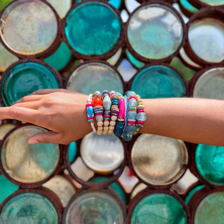 Twine & Twig - Wholesale Beaded Bracelet - Glass Stack Bracelet | Tropic