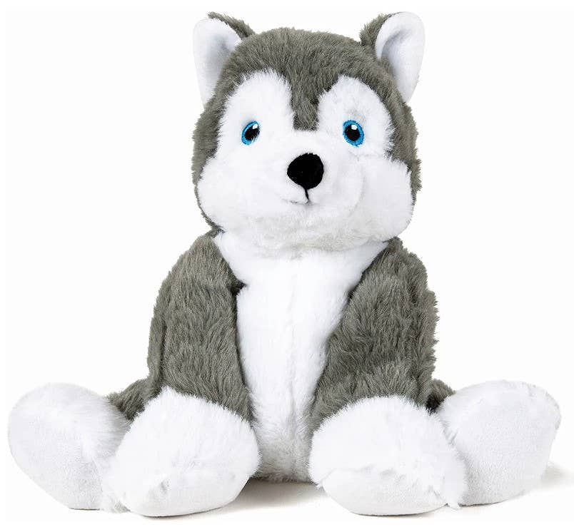 Lifelike Large Sleeping Agouti Husky Stuffed Animals with Real Fur