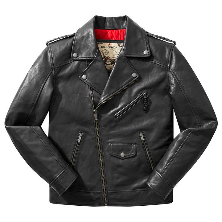 Zeer Vintage Leren Bikerjack voor wholesale door Joe Browns