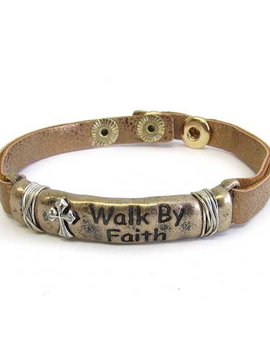 ( U685 ) INSPIRATION BRACELET - WALK BY FAITH for wholesale by Jewelry Max