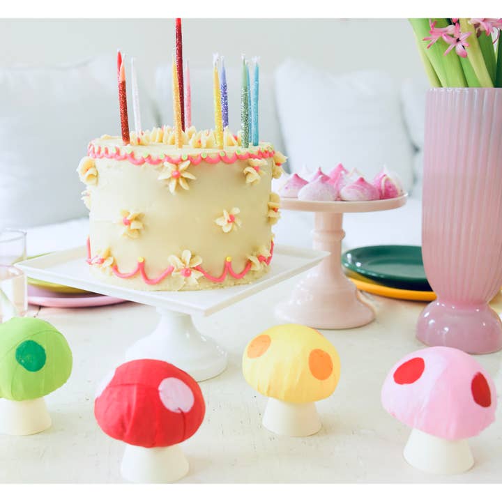 TOPS Malibu - Wholesale Cake Candle - Glitter Wish 3" Beeswax Candles - Rainbow - Set of 10