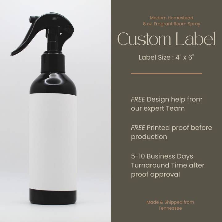 Colonial Merchant - Wholesale Room & linen spray - 8 oz. CUSTOM White Label Home Room Refresh Spray - BLACK4