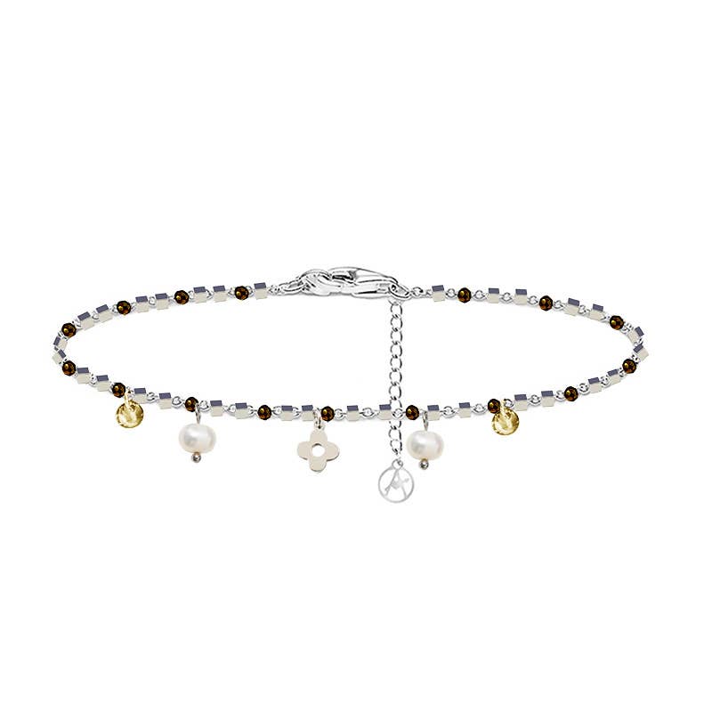 AMORINO SRL - Wholesale Charm/Dangle Bracelet - BRACELET WITH FOUR-LEAF CLOVER & PEARL AND ZIRCON CHARM11