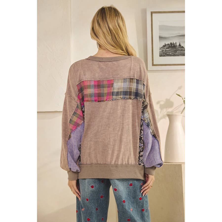 Oli&Hali - Vente Sweat-shirt – femme - HAUT À MANCHES LONGUES DÉTAILLÉ EN TISSU LAVÉ MIXTE15