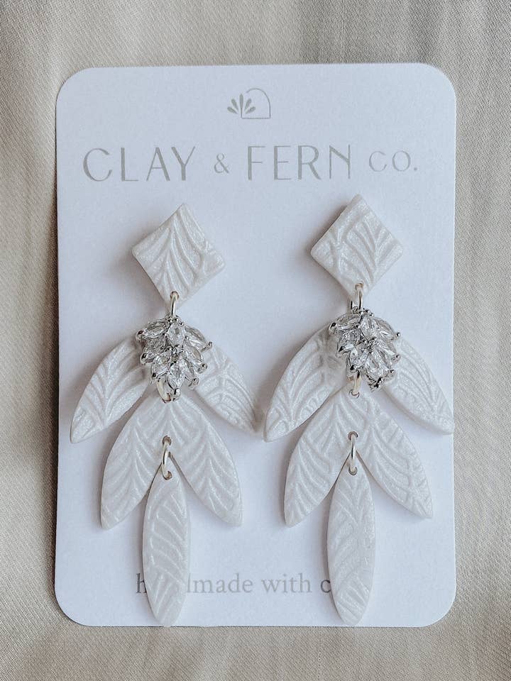 Calla Earrings - Silver | Boho Wedding Jewelry for wholesale by Clay & Fern Co.